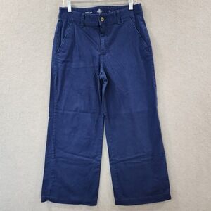 St. John's Bay Chino Pants Womens 12‎ Wide-leg Navy Blue Cotton SOFT